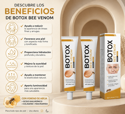 CREMA DE BOTOX VENENO DE ABEJA 2X1 Reduce la Apariencia de Arrugas y Consigue una Piel Más Firme