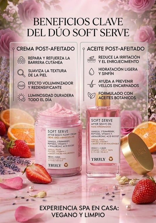 COMBO ESPECIAL DE TRULY, CREMA + ACEITE  Cuidado Post-Afeitado y Depilación