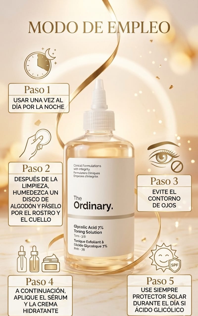 The Ordinary: Tónico Exfoliante de Ácido Glicólico al 7%