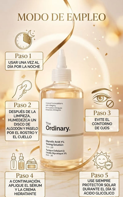 The Ordinary: Tónico Exfoliante de Ácido Glicólico al 7%